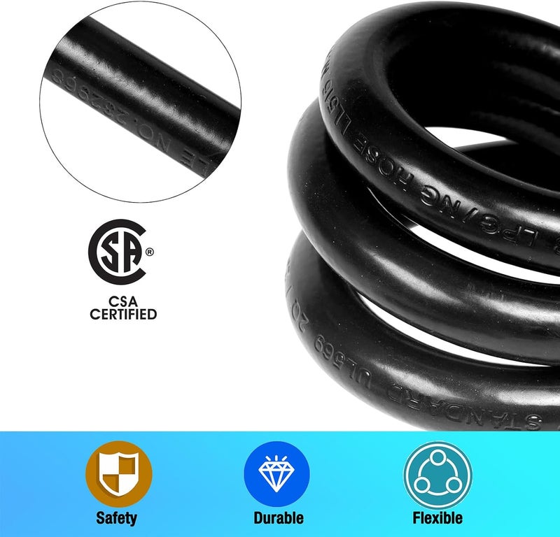 GrillAce 2-Feet propane Gas Grill Regulator and Hose, Replacement for Weber, Charbroil, Nexgrill Grill, Propane Patio Heater and Fire Pit…… - Image 3